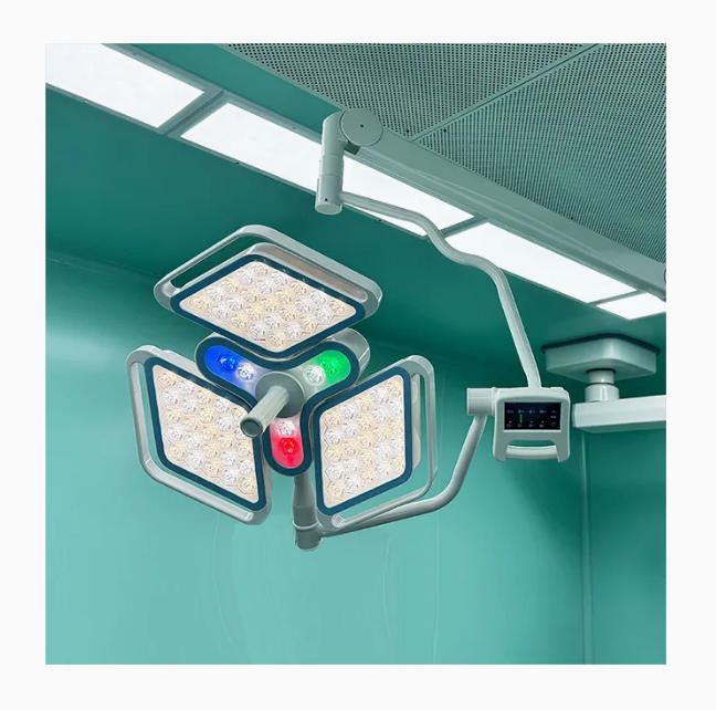 수술실 장비용 천장 장착 이중 돔 LED 작동 무영 램프